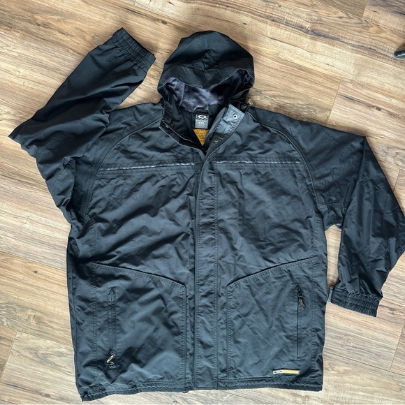 Vintage Oakley Software Coat Jacket Mens XXL Black Snowboard Ski Mesh Zip Hooded - Picture 1 of 10